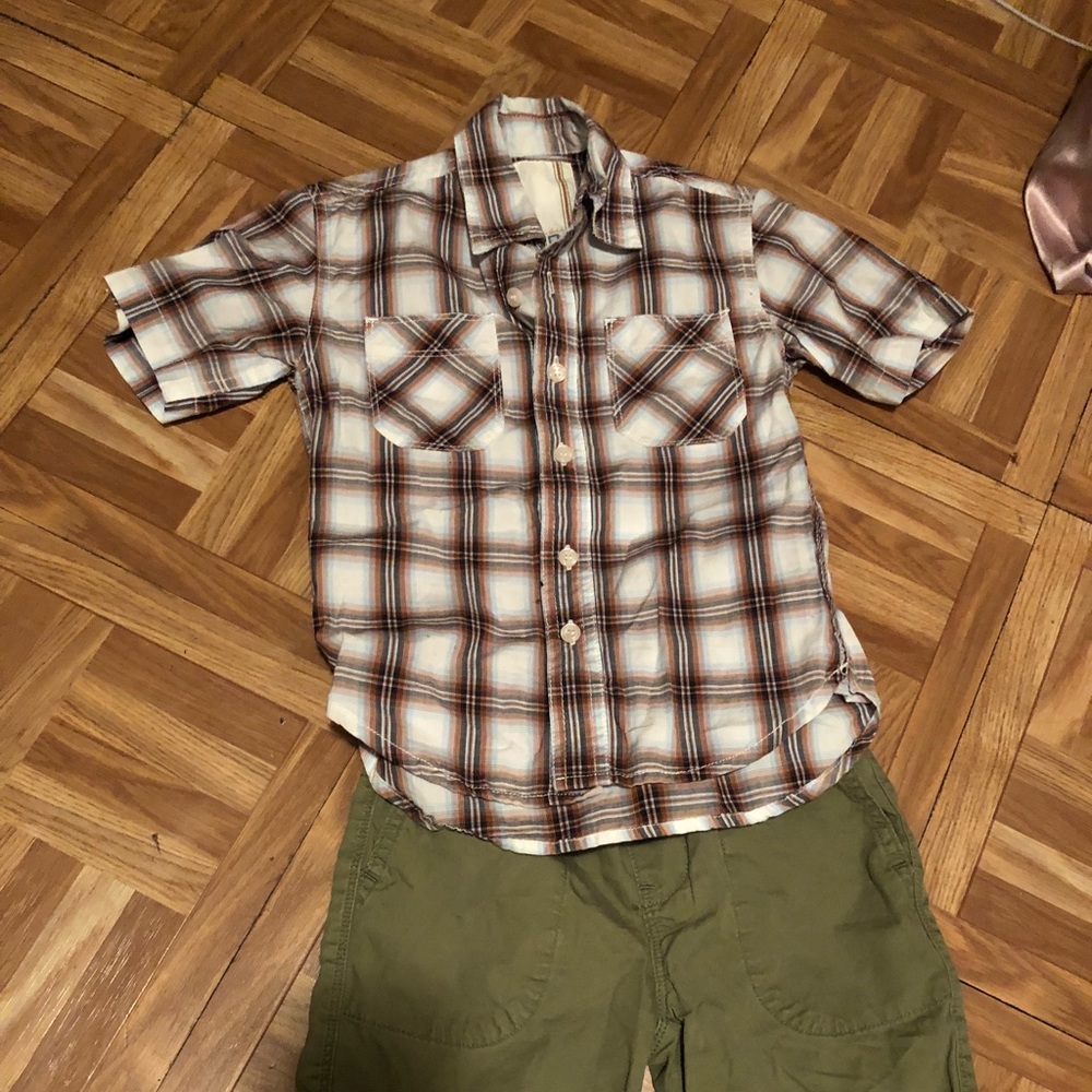 Plaid shirt and shorts